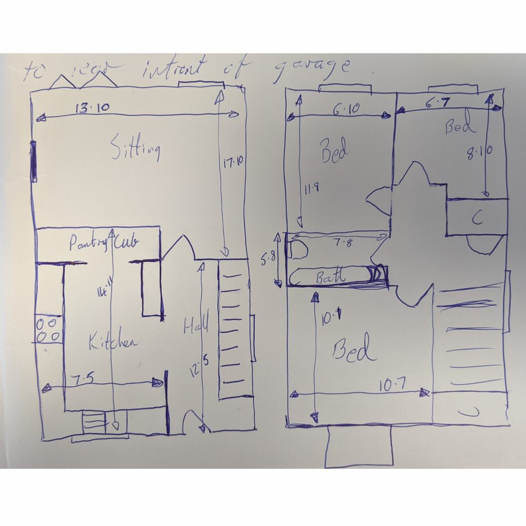 sketch of a floorplan for a house